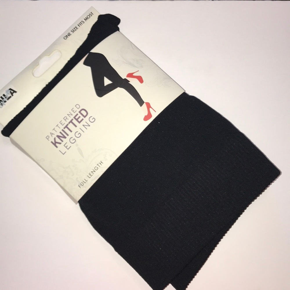 ⚫️fleece pattern knit leggings⚫️